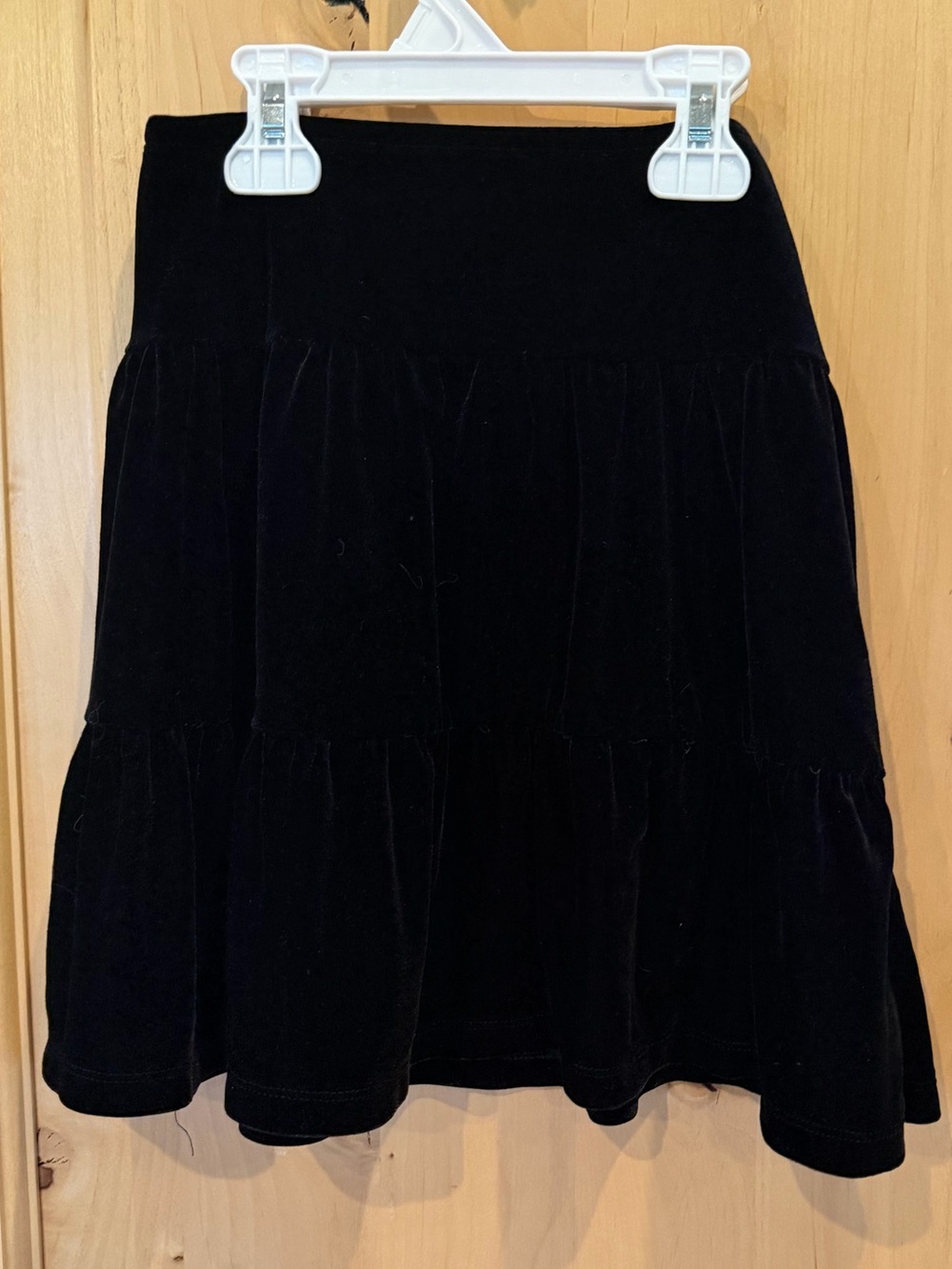 Perfectly Dressed Kid’s Black Velvet Tiered Skirt